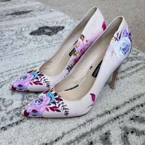Nine West Floral Heels in Pink and Purple